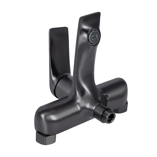 Змішувач для ванни Qtap Vlasta New (з душовим гарнітуром) QTVLA259GMB45643 Gunmetal Black PVD Шліфований чорний хром - фото 6