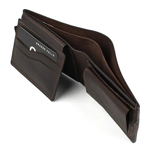 Кожаный кошелек Grande Pelle 11х9х2 см acs0029306 - фото 5