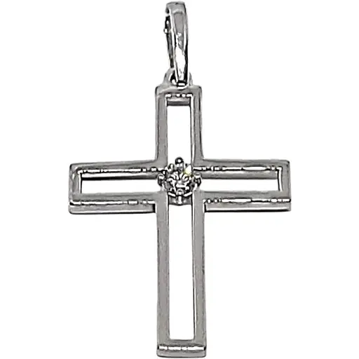 Срібний хрест Лазурит з фианитом. 36045Р