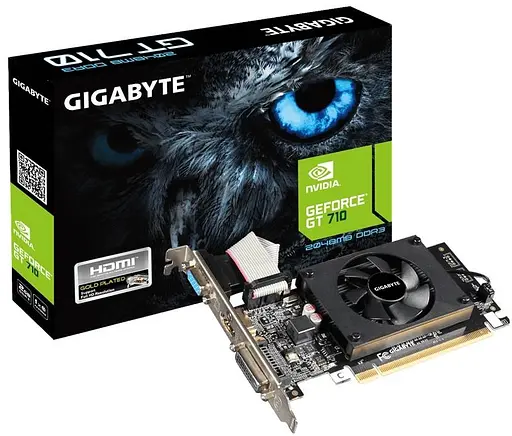 Видеокарта Gigabyte GT 710 2Gb (GV-N710D3-2GL) (GDDR3, 64 bit, PCI-E v2.0) - фото 2