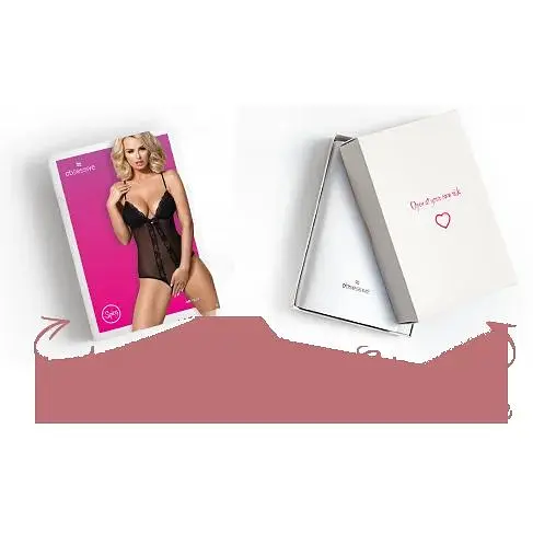 Сітчасте боді з відкритими сідницями Obsessive 841-TED-1 teddy L/XL, чорний - фото 8