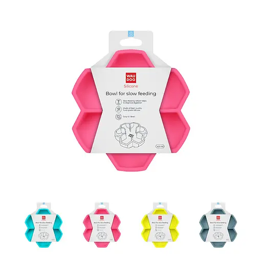 Миска для медленного питания Waudog Silicone 450 мл розовый - фото 2