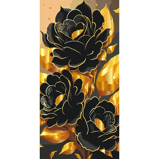 Картина по номерам "Изящные цветы" 11549-AC с металлизированными красками 40х80 см