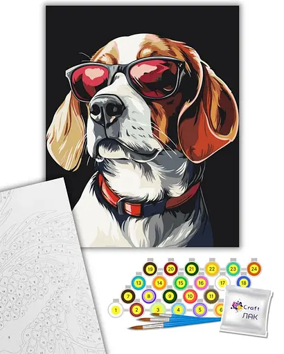 Набір для розпису ArtCraft Стильний пес 40 x 50 см (11579-AC) - фото 2