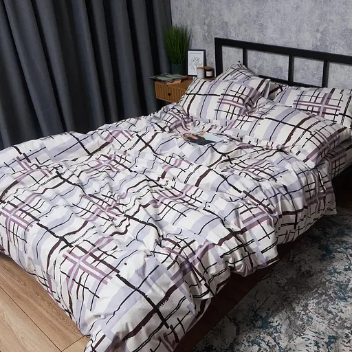 Комплект постільної білизни Moon&Star Бязь Gold Люкс Urban Lines Полуторний Євро 160х220 наволочки 2х70х70 - фото 8