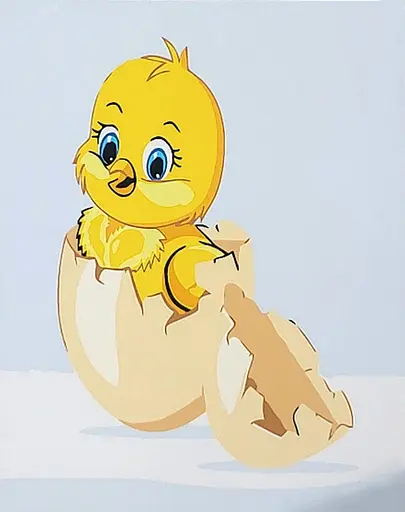 Набор для росписи по номерам Птенец в скорлупке, Strateg, 30x30 см, ES200