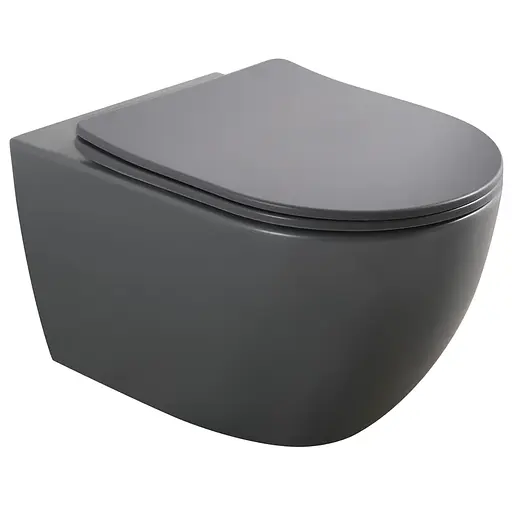 Унитаз подвесной Mixxus Premium Ellipse-0309-T1 gray 530x360x350 мм система смыва Tornado 1.0 MP6655, Графит - фото 1