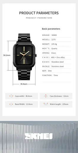 Наручний годинник чоловічий Skmei 2275 Black Silver, 2275BKSI (18374) - фото 5