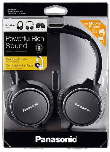 Провідні накладні навушники Panasonic RP-HF500MGCK Чорний - фото 5