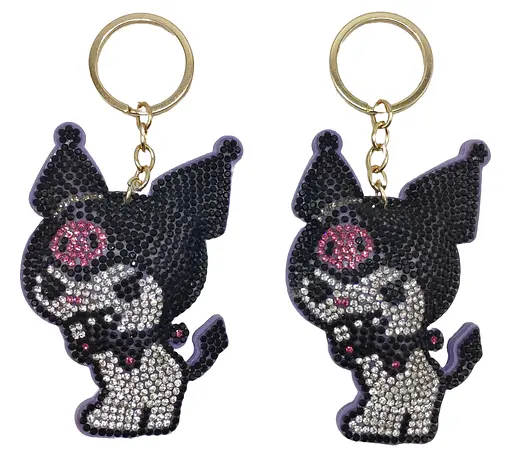 Брелок зі стразами Зайчик Kuromi 9 см 135-KU - фото 2