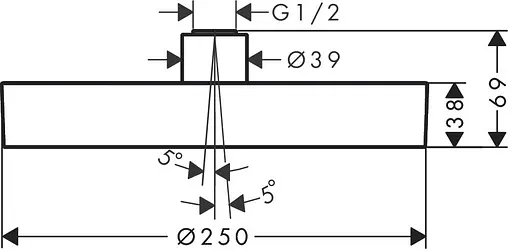 Верхний душ Hansgrohe Rainfinity 250 1jet 26228000, Хром - фото 2