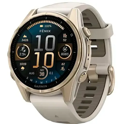 Смарт-годинник Garmin Fenix 8 43mm AMOLED Sapphire Soft Gold w. Fog Gray/Dark Sandstone S. Band (010-02903-10/11/18)