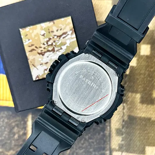 Наручний годинник чоловічий 002BKUASI Тризуб срібло Чорні + Коробка Patriot acs0031070 - фото 4