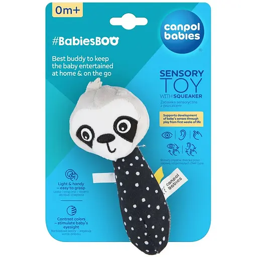 Мягкая сенсорная игрушка Canpol babies BabiesBoo Ленивец с пищалкой (68/095_leni) - фото 2