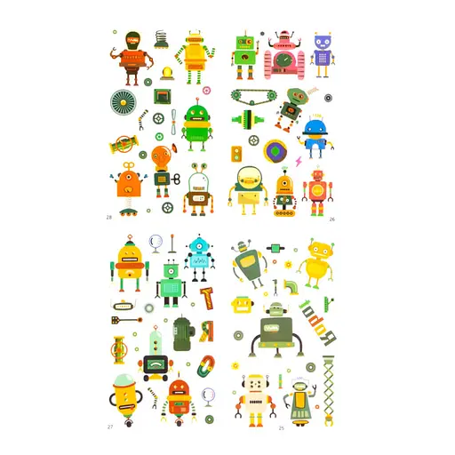 Набор детских временных тату «Работы» tattoo-kids-mini-set-robots