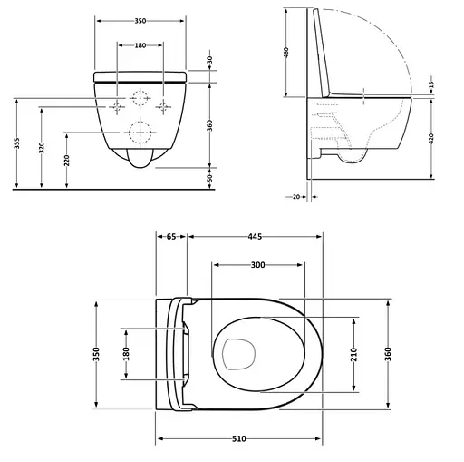 Унитаз подвесной Qtap Scorpio Ultra Quiet, с сиденьем Slim Duroplast/Soft-close/Quick Release QT14332380AMB - фото 9