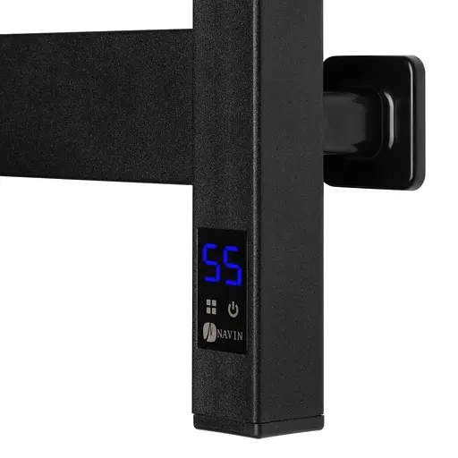 Електрична рушникосушка Navin Авангард 480x1000 Sensor лівобічна з таймером, чорний муар 12-228153-4810, Чорний матовий, Ліве, Електронний - фото 4