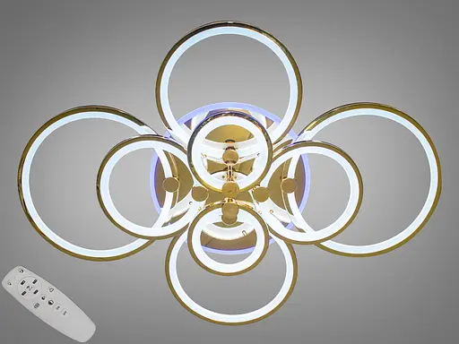 Стельова LED-люстра з пультом, підсвічуванням, 175 Вт, золото - фото 1