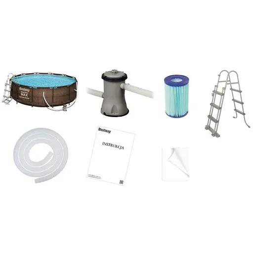 Басейн каркасний 56709 фільтр-насос, сходи, в коробці - фото 3