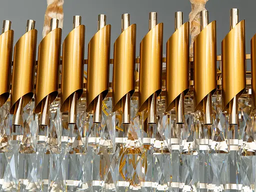 Красива кришталева люстра овальної форми в зал, 8 ламп - фото 4