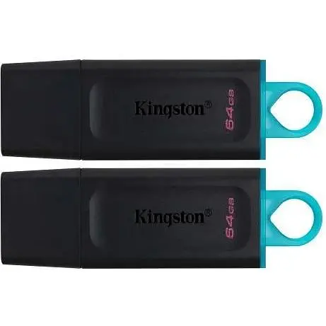 Флэш накопитель USB 64Gb Kingston DataTraveler Exodia черный/Teal USB 3.2 Gen 1 2 шт в комплекте (DTX/64GB-2P) - фото 1