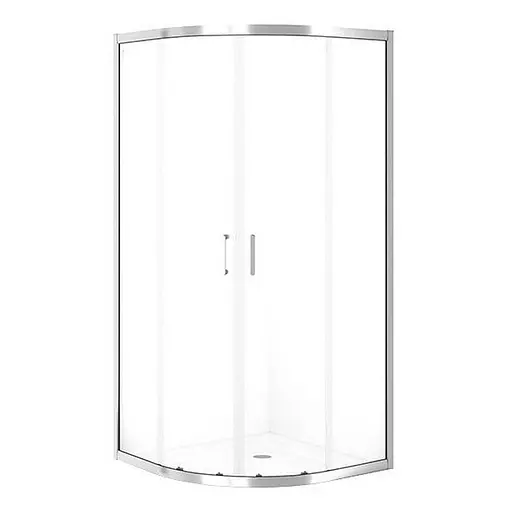 Душевая кабина Cersanit Brasco 90x90 см полукруглая раздвижная прозрачное стекло без поддона хром S16 8-002, прозрачный, хром - фото 1