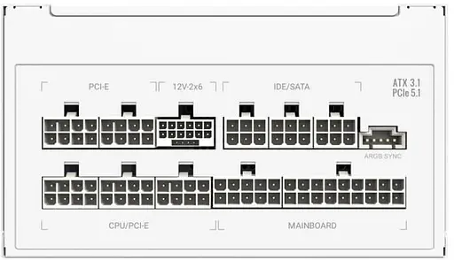 Блок живлення GameMax RGB PRO 850G 850W ATX 3.1 80+ Gold White (RGB PRO 850G WH) - фото 3