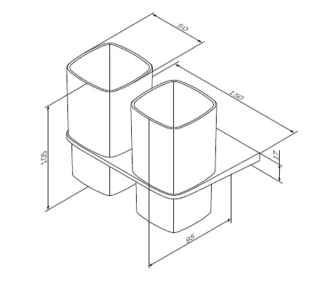 Склянка для зубних щіток подвійна AM.PM Inspire A50343464 хром - фото 2