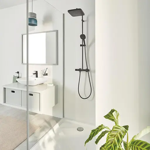 Душова система термостатична Grohe QuickFix Vitalio Comfort System 250 Cube 266962431, Чорний матовий - фото 5