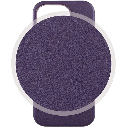 Шкіряний чохол Leather Case (AAA) with MagSafe and Animation для Apple iPhone 14 Pro (6.1) Deep Violet - фото 2