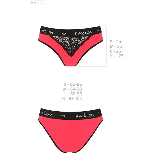 Трусики с широкой резинкой и кружевом Passion Panties ed/black L - фото 5