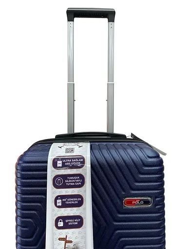 Валіза Маленька (S) Полікарбонат На 4-х подвійних колесах 50л POLO ПК007-S Синій - фото 2
