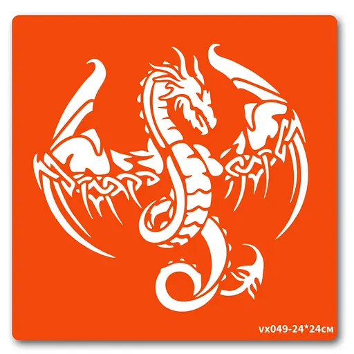 Трафарет для био-тату Дракон Fresh Tattoo vx049-24*24см, размер 24 х 24см - фото 1