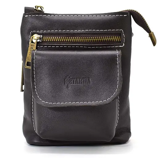 Чоловіча шкіряна сумка через плече TARWA 17х14х5.5 см sum0025699 - фото 7