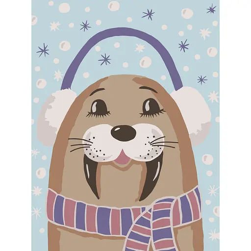 Картина за номерами "Щасливий моржик" Art Craft 15585-AC 30x40 см - фото 1