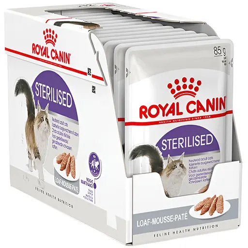 Влажный корм для взрослых стерилизованных кошек Royal Canin Sterilised Loaf паштет 1,02 кг (12 шт. х 85 г)