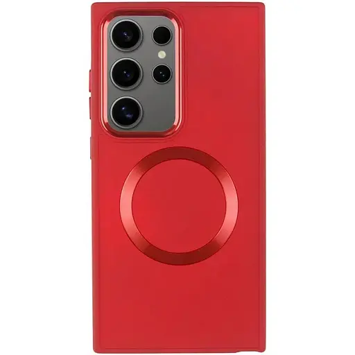 TPU чехол Epik Bonbon Metal Style with MagSafe для Samsung Galaxy S24 Ultra Красный / Red