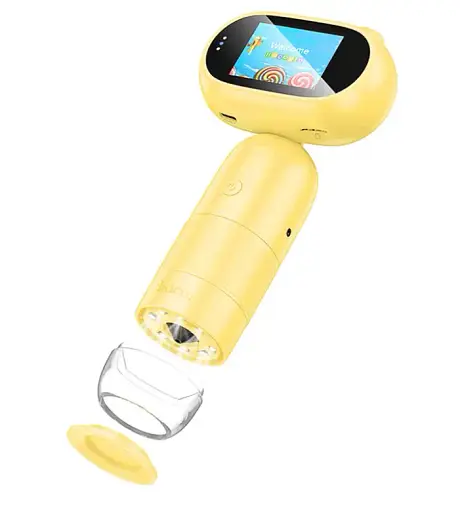 Детский микроскоп HOCO DV206 800mAh 1080P 500 кратное увеличение Желтый - фото 2