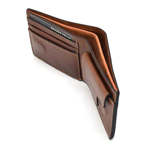 Мужской кожаный кошелек Grande Pelle 11х9 см acs0029268 - фото 5