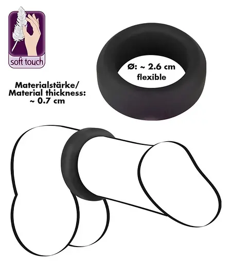 Эрекционное кольцо Black Velvets Cock Ring 2.6 см черный - фото 11