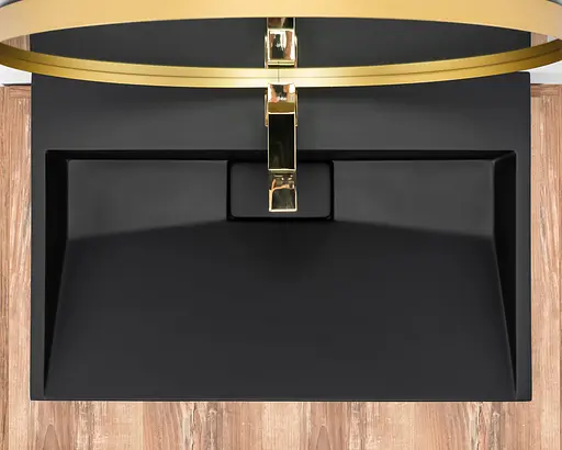 Умивальник Rea Goya 100 накладний/підвісний black mat REA-U8666, Чорний матовий - фото 5