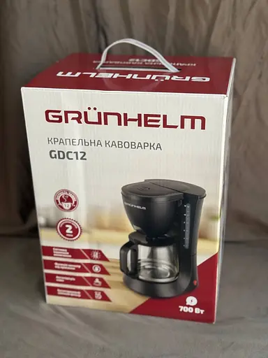 Кофеварка капельная с автоподогревом Grunhelm GDC12 со стеклянной колбой 1200 мл 700Вт Черный - фото 8