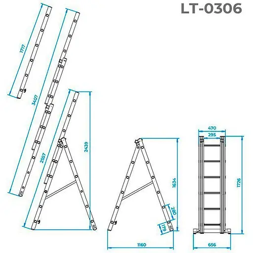 Драбина Intertool LT-0306 (140442) - фото 4