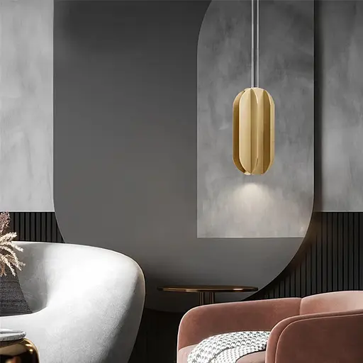 Незвичайний геометричний латунний світильник 15х30 см | Арт. MJ 15-150*300 | Line F - фото 1