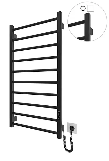 Електрична рушникосушарка HF Leeds 970x530 black matte 6.1.0804.06.BM, Чорний матовий, універсальне (коннектор), Електронний - фото 1