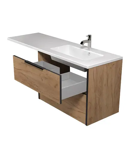 Тумба Мойдодир Line Craft 80-A Adam 140 R підвісна з крилом над пральною машиною - фото 2