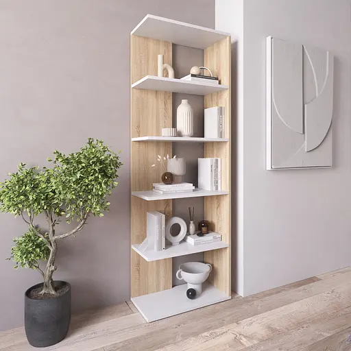 Книжная полка стеллаж Vays D-6 из 5 открытых секций ЛДСП 60x30x178 см для дома офиса гостиной - фото 8