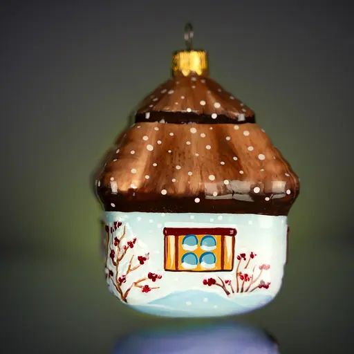 Елочное украшение Різдвяні історії Зимний домик стекло (4820001134377) - фото 2