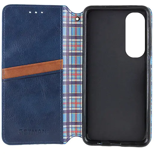 Кожаный чехол-книжка Getman Cubic (PU) для Oppo A60 4G Синий - фото 6