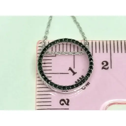 Срібне кольє Qvaliz з фіанітами. 908-00918 Чорний - фото 5